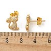 Brass Micro Pave Clear Cubic Zirconia Stud Earrings EJEW-R009-01G-5