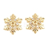 Christmas Brass Clear Cubic Zirconia Beads KK-B186-03G-1