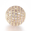 CZ Jewelry Brass Micro Pave Cubic Zirconia Round Beads ZIRC-M024-06G-2