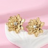 304 Stainless Steel Crystal Rhinestone Stud Earrings EJEW-G423-15G-3