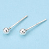 925 Sterling Silver Round Ball Stud Earrings STER-T005-01C-2