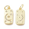 Brass Micro Pave Clear Cubic Zirconia Charms ZIRC-L076-054G-2