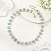 Natural Cultured Freshwater Pearl Rice & Natural Amazonite Teardrop Beaded Necklaces NJEW-JN06434-1