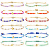 12Pcs Glass Seed Beads Adjustable Bracelets KO8624-1-1