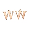 Ion Plating(IP) 304 Stainless Steel Alphabet Charms STAS-H122-W-RG-1