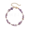 Natural Amethyst Chip Beaded Bracelets for Women X-BJEW-JB11742-03-2