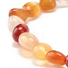 Dyed Natural Carnelian(Dyed) Nuggets Beads Stretch Bracelet BJEW-JB07144-01-5