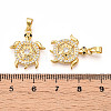 Brass Micro Pave Cubic Zirconia Pendants KK-N257-04G-3