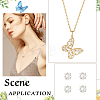 2 Sets 2 Styles Clear Cubic Zirconia Stud Earrings & Butterfly Pendant Necklaces Set SJEW-HY0001-01-7