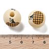 Halloween Printed Schima Wood European Beads WOOD-G023-07E-3