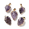 Raw Rough Natural Amethyst Pendants G-T073-23G-01-1