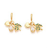 Brass Micro Pave Cubic Zirconia European Dangle Charms KK-N271-12G-1