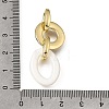 Natural White Shell and Brass Micro Pave Clear Cubic Zirconia 3 Ring Linking Rings KK-C262-05C-G-3
