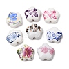 Floral Printed Porcelain Beads PORC-L083-02-1