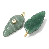 Natural Green Aventurine Carved Pendants G-H357-04G-02-3