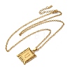 201 Stainless Steel Cable Chain Rectangle with Letter Pendant Necklaces NJEW-M070-01G-U-2