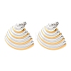 Two Tone Shell Shape 304 Stainless Steel Stud Earrings LS-EJEW-H176-01GP-4
