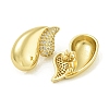 Teardrop Brass Clear Cubic Zirconia Stud Earrings EJEW-Q390-01G-2