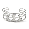 Non-Tarnish 304 Stainless Steel Wide Hollow Bowknot Open Cuff Bangles BJEW-Q348-04P-02-2