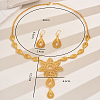 Extravagant Alloy Flower Teardrop Pendant Necklace & Dangle Earrings Sets for Women Wedding AA6460-2