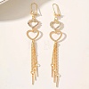 Elegant European Style Brass Heart Tassel Hoop Earrings UN2396-5