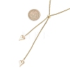 Adjustable Alloy Heart Pendant 304 Stainless Steel Box Chain Lariat Necklaces for Women NJEW-JN05902-01-3