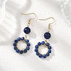 304 Stainless Steel Round Dangle Earrings EJEW-JE06786-01-4