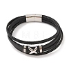 Braided Microfiber Leather Multi-strand Bracelets BJEW-B096-29P-1