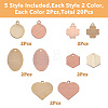 20Pcs 10 Style Brass Pendants KK-FH0005-99-3