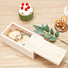 Unfinished Natural Candlenut Card Keeper Box CON-WH0074-91A-5