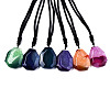 Natural Agate Pendant Necklaces NJEW-S421-002-2