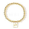 Personality Brass Round Bead Beaded Stretch Bracelets ST0339-1-1