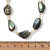 Nuggets Natural Abalone Shell/Paua Shell & Pearl Beaded Necklaces NJEW-JN06377-4