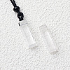 Natural Quartz Crystal Cuboid Pendant Black Cotton Cord Necklaces FS-WG3353C-07-1