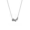 304 Stainless Steel Round Graduated Beaded Pendant Necklaces for Women WG0AAA5-02-1