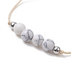 3Pcs 3 Style Synthetic Howlite Braided Bead Bracelets Set BJEW-JB09334-10-4