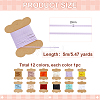 12 Colors Polyester Ribbons SRIB-PH0001-87-2