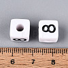 Opaque Acrylic European Large Hole Beads SACR-N020-01B-09-4