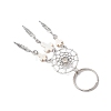 Woven Net/Web with Feather Alloy Gemstone Keychain KEYC-JKC01180-02-4