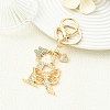 Alloy Rhinestone & Iron Keychain KEYC-YW00279-03-4