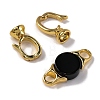 Rack Plating Brass and Black Onyx Flod Over Clasps KK-B103-15G-2