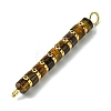 Natural Tiger Eye & Electroplated Synthetic Non-magnetic Hematite Heishi Connector Charms PALLOY-JF03291-06-3