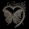 Butterfly Glitter Hotfix Resin Rhinestone DIY-WH0899-976-1