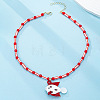 Summer Beach Fish Plastic Pendant Glass Beaded Necklaces for Women FS-WGD62F1-04-1