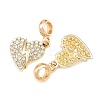 Alloy Crystal Rhinestone European Dangle Charms AL-CBAC2D3-11G-2