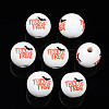 Halloween Printed Natural Wood Beads WOOD-S057-078-1