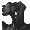 Shell Pearl & Abalone Shell/Paua Shell Beads Dangle Earrings EJEW-JE07314-4