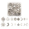 96Pcs Moon & Sun & Geometry Tibetan Style Alloy Pendants TIBEP-LS0001-09-2