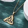 Viking Triskelion Knot 304 Stainless Steel Pendant Necklaces NJEW-M096-32G-5