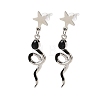 Alloy with Handmade Lampwork Stud Dangle Earrings LA-CBA71FC-01P-B-2